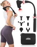 Upgraded 2-in-1 Massage Gun with Heat Pain Relief Deep Tissue Back and Neck Massager with Extension Handle Handheld Muscle Massage Gun for Back Shoulder ArmThigh FSA-HSA Eligible