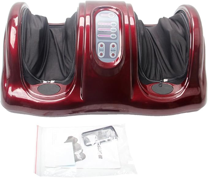 Foot Massager for Foot Ankle Nerve Pain with Remote Control 3 Gears Massage Speed 5 Massage Modes with Remote (Red)