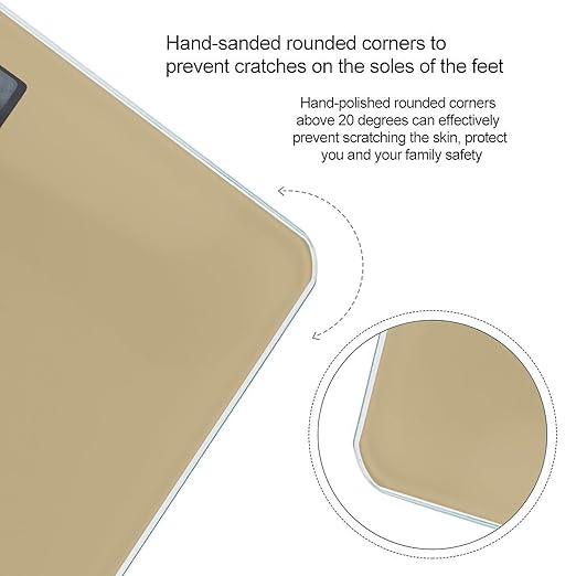 Automatic Switch Digital Bathroom Weighing Scale Smart Scale for Body Weight Light Brown