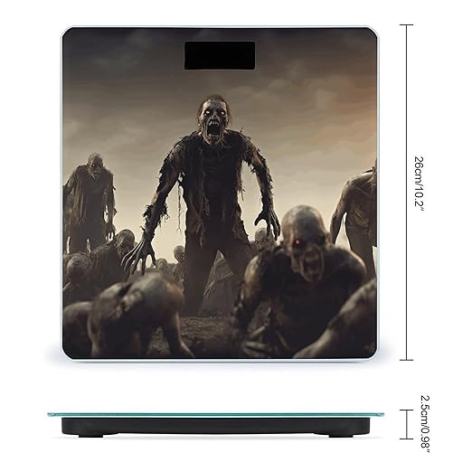 Many Zombie Scale for Body Weight Anti-Slip Digital Bathroom Scale Sturdy Toughened Glass Weighing Scales High Precision Safe Rounded Corners Smart Scales
