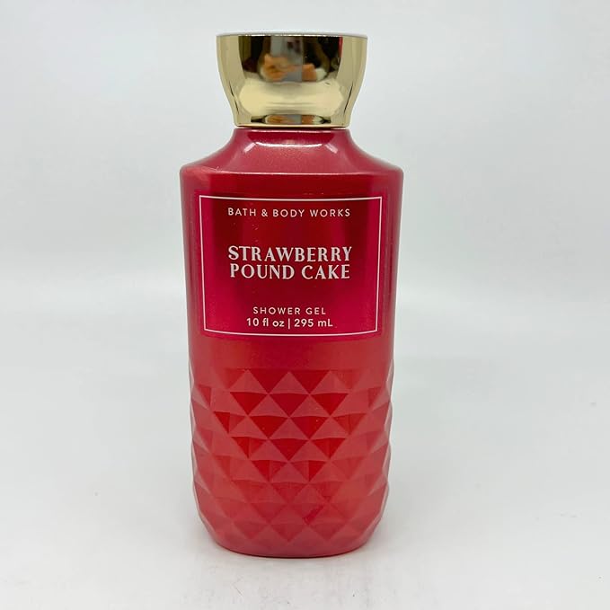 Bath &amp Body Works - Strawberry Pound Cake - 2 Piece bundle - Shower Gel 10 fl oz and Ultimate Hydration Body Cream 8 oz