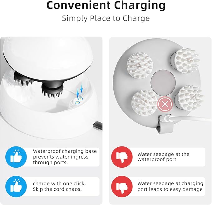 Electric Scalp Massager EMS Stimulation Head Massager with Mutlti-Modes Vibration &amp Waterproof Held Portable Head Scratcher Massager for Hair Growth Deep Clean and Stress Relax