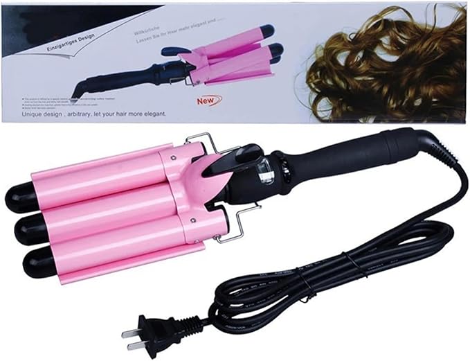 Professional Ionic Deep Waver Curling IronScald Hair Crimper for Effortless Waves(1US)