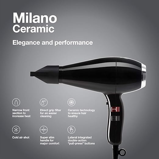 ELCHIM Milano Ceramic Hair Dryer - Black