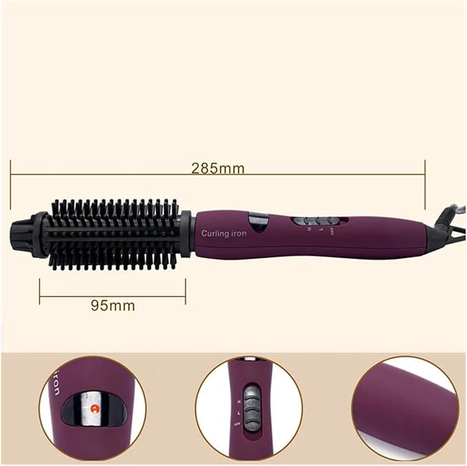 High and Low Gear Electric Curling Iron - Hair-Friendly Perm Hair Comb with Pear Flower Round Brush Shape(AU)
