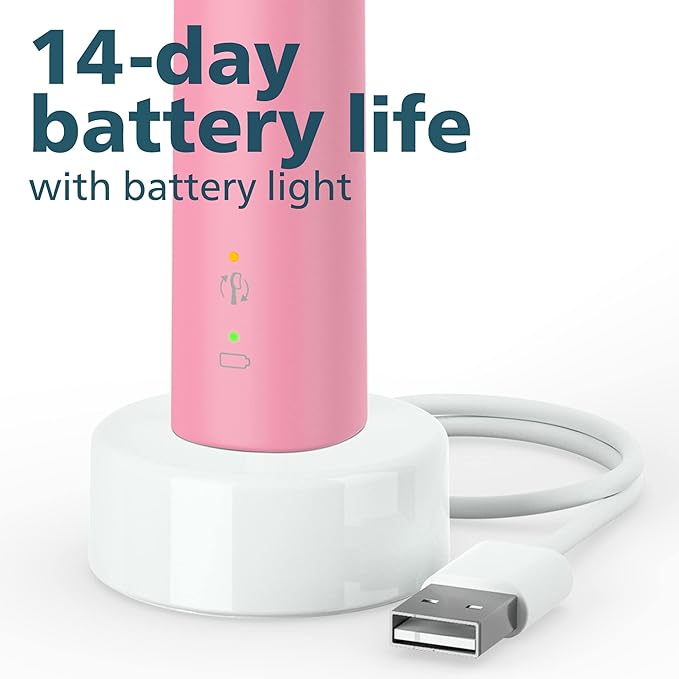 Philips Sonicare 3100 Power Toothbrush Rechargeable Electric Toothbrush with Pressure Sensor Deep Pink HX3681/06