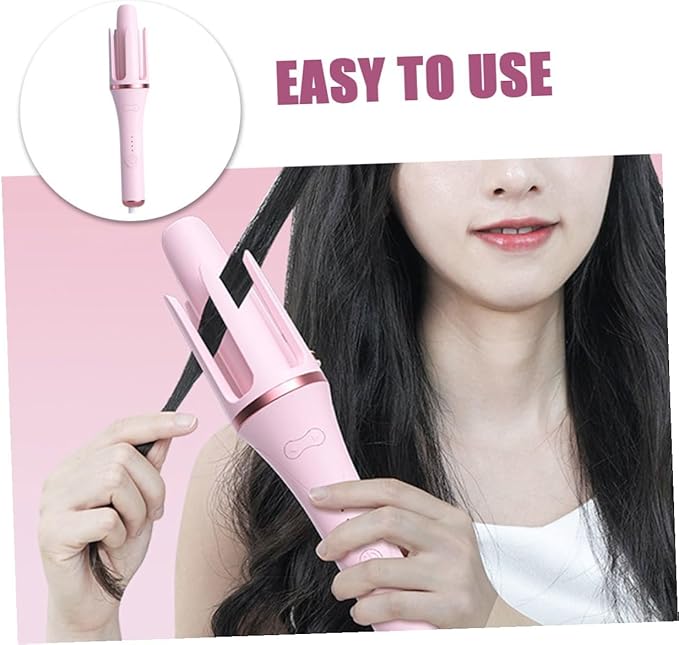 Automatic Electric Hair Curler Handheld with Temperature US Plug for Home Use Sleek Styling Tool for Long Hair Fast Heating Wave Curling Wand Heat Protection for Damage Reduction