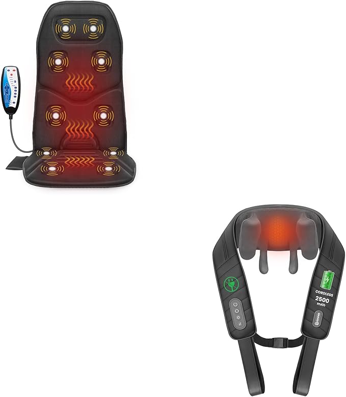 COMFIER Cordless Neck Massager &amp Massage Seat Cushion