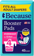 Because Overnight Booster Pads Fit All Adult Diapers Helps Keep Your Adult Diaper Active All Night Adds 4 Cups to Incontinence Underwear Extra Absorbency 45 Count