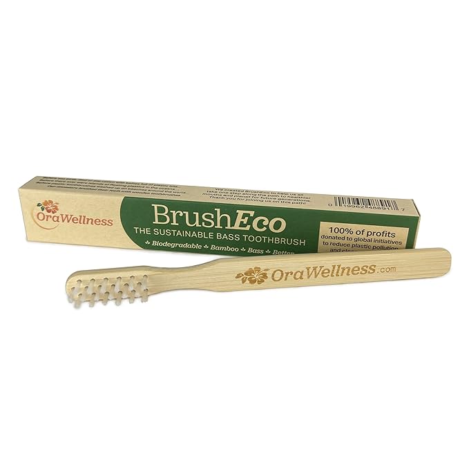 OraWellness Healthy Mouth Blend Tooth Oil 3 Pack + BrushEco Bamboo Toothbrush with 3 Rows