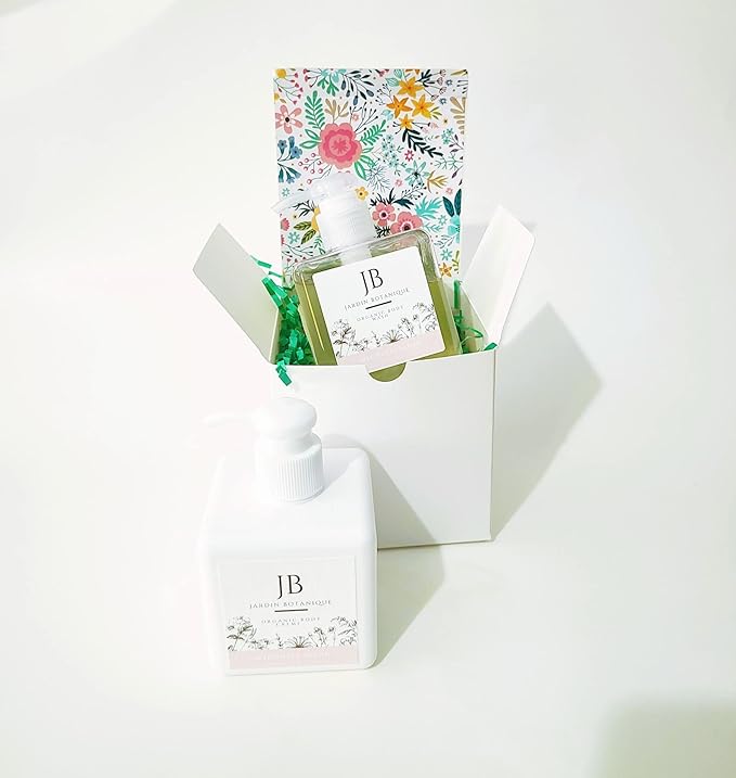 Magnolia Blush Organic Body Wash &amp Body Crème Set (8 Oz Body Wash &amp Crème Bottles)