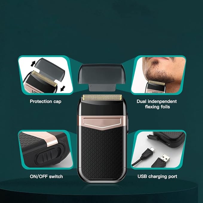Electric Razors for Men Rechargeable Shaving Machine Electric Razor for Men Electric Shaver Beard Razor Wet-Dry Dual Use Waterproof Fast Charging