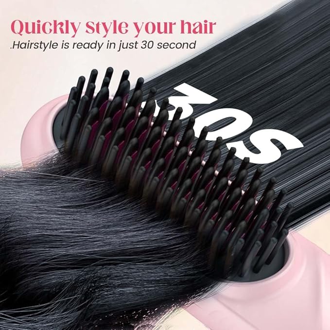 Brush Pro 2026 Hair Straightener Brush Cordless Hair Straightener for Short or Long Hair Portable Hair Comb for Travel 4 Temps 300 Million Negative Ionic (Black)