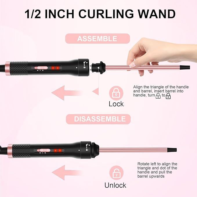 1/2 Inch Curling Iron and 3/8 Inch Small Curling Iron