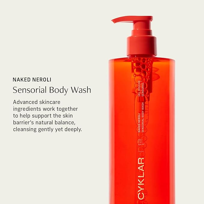 CYKLAR Sensorial Body Wash. Naked Neroli Hydrating Cleanser with Moisture Locking Multi-Oil Complex Sodium PCA and Glycerin. Nourishing Shower Gel for Women and Men 16.5 Fl Oz Luxury Bodywash