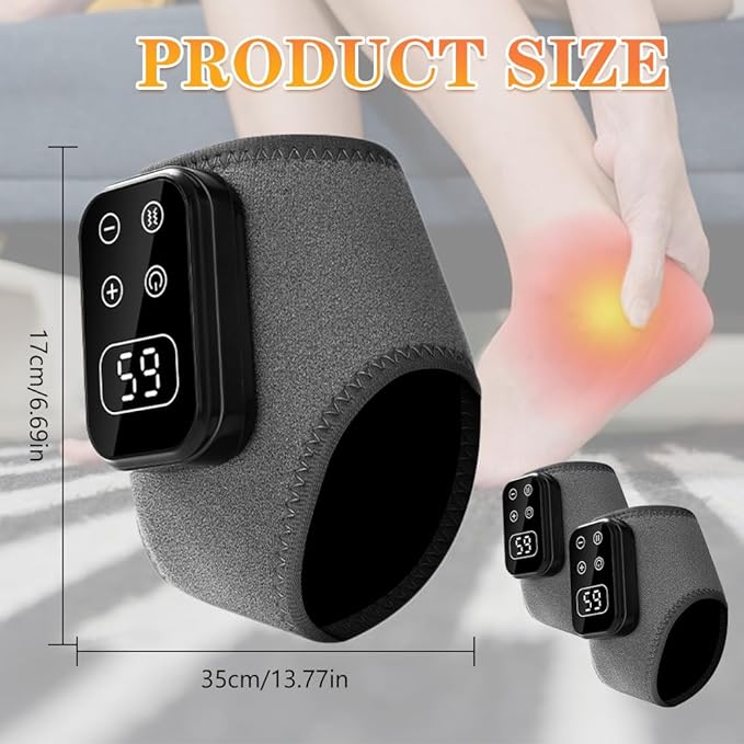 Foot Advanced Renew Triple Method Massager with 5 Vibration Modes and 6 Heat Levels Suitable for Reduce Fatigue and Plantar Fasciitis Travel &amp Home Use（Grey 2pcs）