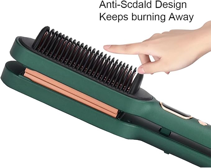 Yinhing 3 Hair Waver and Straightener 2 in 1 Styling Tool with 5 Adjustable Temperature Settings LCD Display Anti Scald Structure 360 Rotating Cord (US Plug)