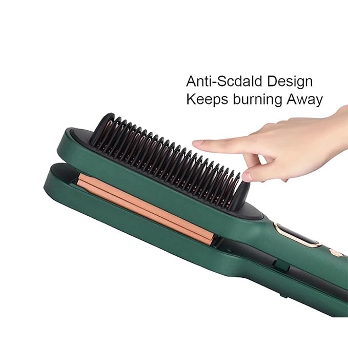 ZJchao Hair Styling Tool Portable Dual Purpose LCD Hair Curler Straightener Adjustable Temp for Home and Salon Use (US Plug)