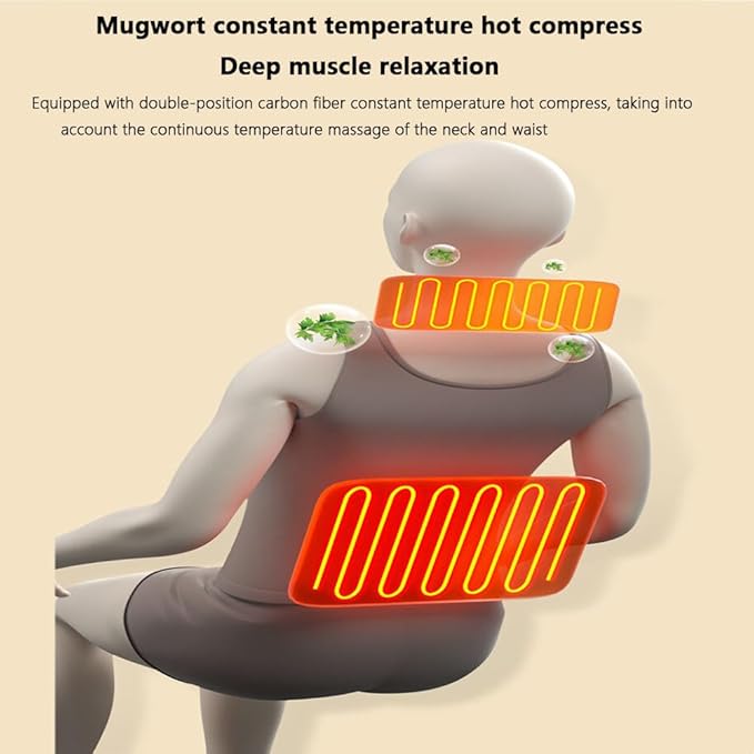 Back Massager 3D Kneading Massage Cushion 9 Modes Three Speed Timer Constant Temperature Heat 10 Vibration Motors Suitable For Home Use