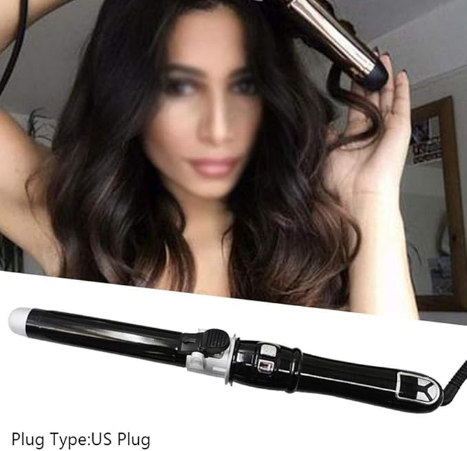 Rotating Electric Curling Iron Automatic Hair Curler Stick Ceramic Roll Curling 360-degree Automatic Rotation Styling Tools (Color : D) (E)
