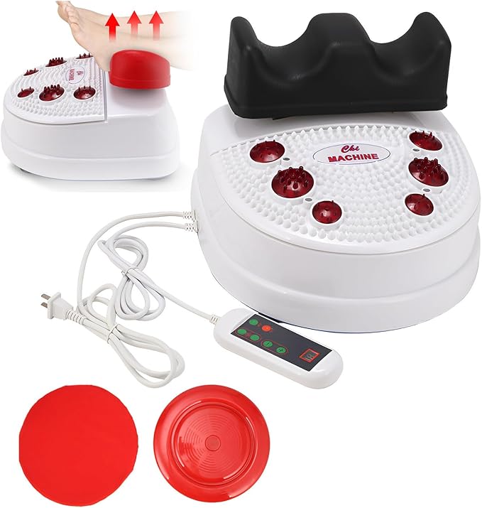 Fitness Blood Chi Machine Swing Foot Massager with Wire Control Passive Aerobic Exerciser for Vitality Swing Shaking Exercise Foot Massager Machine with Comfortable Padded Ankle Cradle