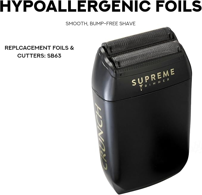 Supreme Trimmer Crunch STF602 – Waterproof Double Foil Shaver for Men | 150 Min Runtime Wet/Dry Cordless &amp Corded Electric Razor | Hypoallergenic Foils for Face Head &amp Stubble