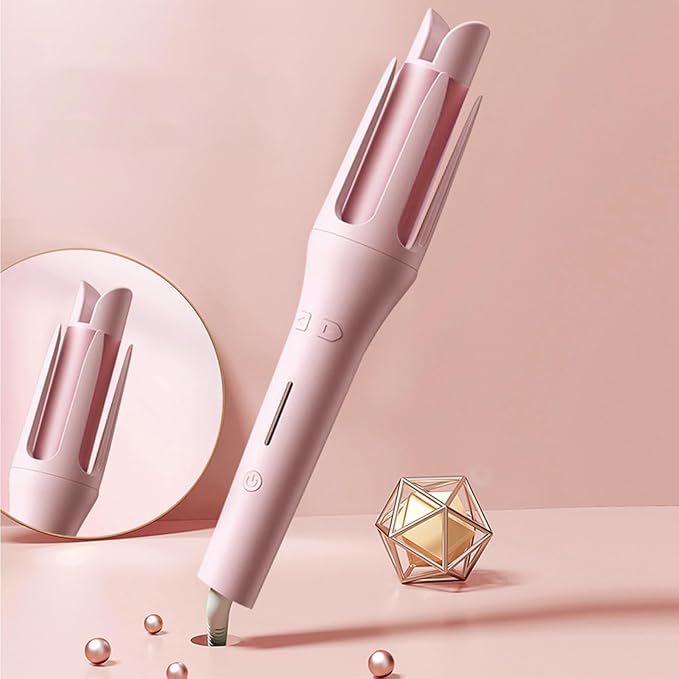 Yunir Automatic Curling Iron 32mm 1.25 Inch Ionic Auto Hair Curler Beach Waves Curling Wand Ceramic Coated 4 Temperatures Fast Heating Curler Travel Waving Tool for Salon Home (US Plug)