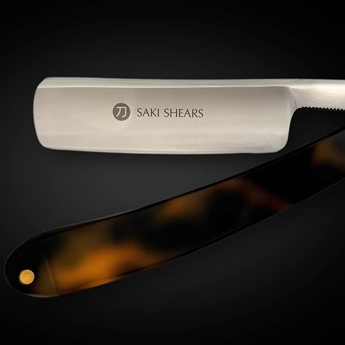 Shaving Straight Edge Razor from Saki Shears (Blonde Tortoise)