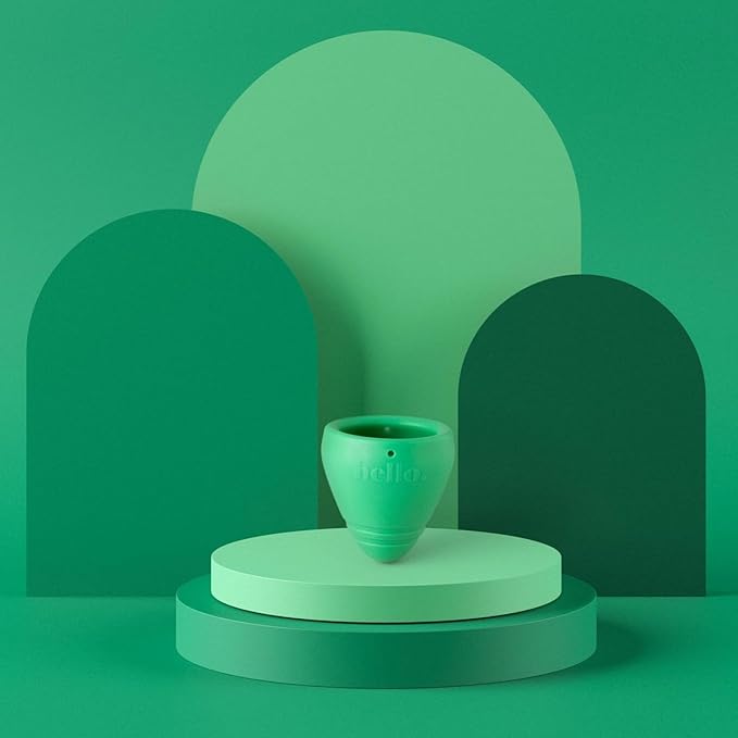 Hello Period Cup Low Cervix Menstrual Cup | Award Winning Reusable Soft Flexible Alternative to Pads &amp Tampons | Sustainable Feminine Hygiene | Leak Proof | Holds 21ml | 41mm Diameter 43mm L (Med