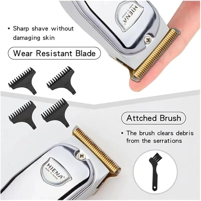 Razors Hiena HYN-008 Electric Hair Clipper Professional Hair Cutting Machine Hair Trimmer Cordless USB Rechargeable Men Beard Shaver(Glod)