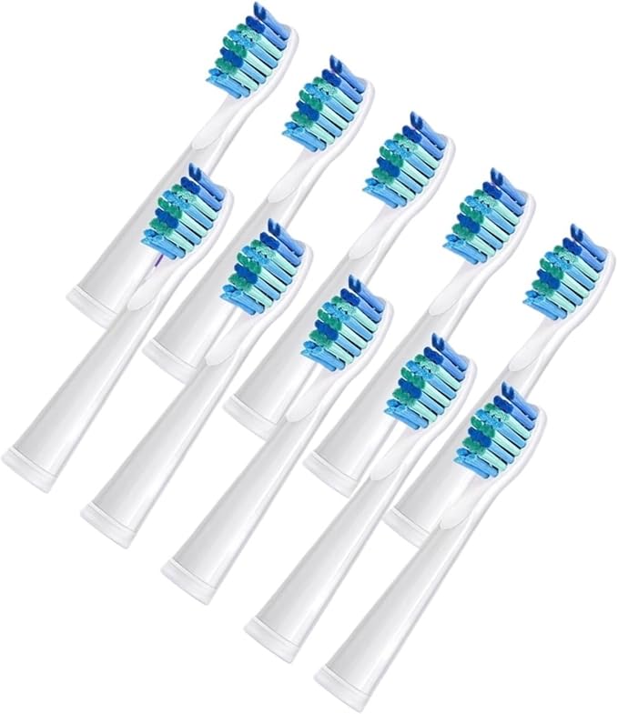 Replacement Toothbrush Heads Compatible with Fairywill FW-507 D7 Electric Toothbrush Replacement Brush Head(10pcs White)