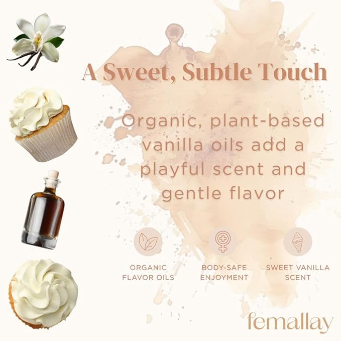 Femallay Organic Vitamin E Vaginal Melts – Heavenly Vanilla – Moisturize Hydrate Comfort &amp Refresh 2-Pack