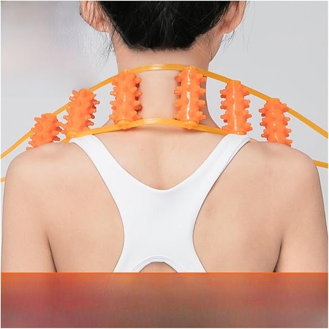 Multi-Function Hand-held Back Massager Roller Tool for Neck and Shoulder Muscle Relief(12 Rounds)