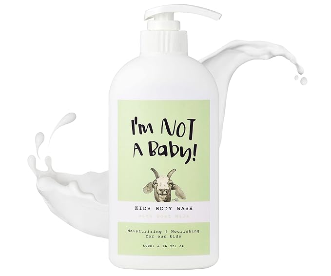 I'm NOT A Baby! Kids Body Wash– Dermatologist Tested Allergen free Cruelty-free PETA Gentle for Kids Goat Milk 16.9 Fl Oz
