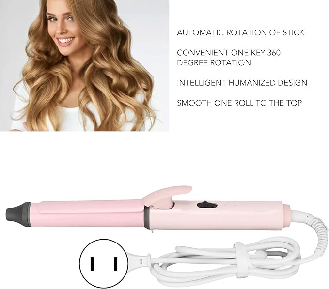 Curling IronANGGREK Automatic Hair Curler Ceramic Curling Iron Beauty Tool for Salon Home 26mm 100‑240V(US Plug)