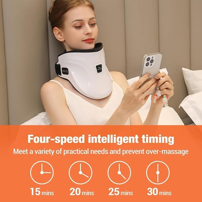USB Electric Neck Traction Vibration Hot Timing Corrector Massager Neck Cervical Neck Massage Spine Alignment Massager