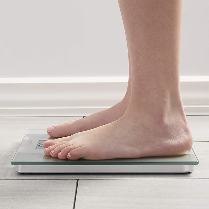 InstaTrack Digital Bathroom Scale for Body Weight Capacity up to 400 lbs High Precision Measurements Batteries Included Silver