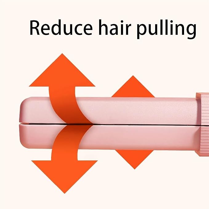 Cordless Hair Straightener 2 in 1 Portable Mini Ceramic Flat Iron and Curler USB-C Rechargeable Travel Straightener Lock in Moisture &amp Shine 3 Levels Adjustable (Pink)
