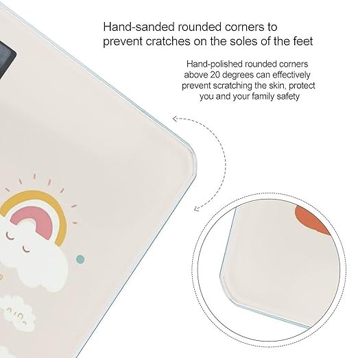 Digital Bathroom Scale for Body Weight Scale with Bright LCD Display High Accuracy Step-On Technology Auto On/Off Rainbow and Cloud Digital Scales 400 Lbs /180kg
