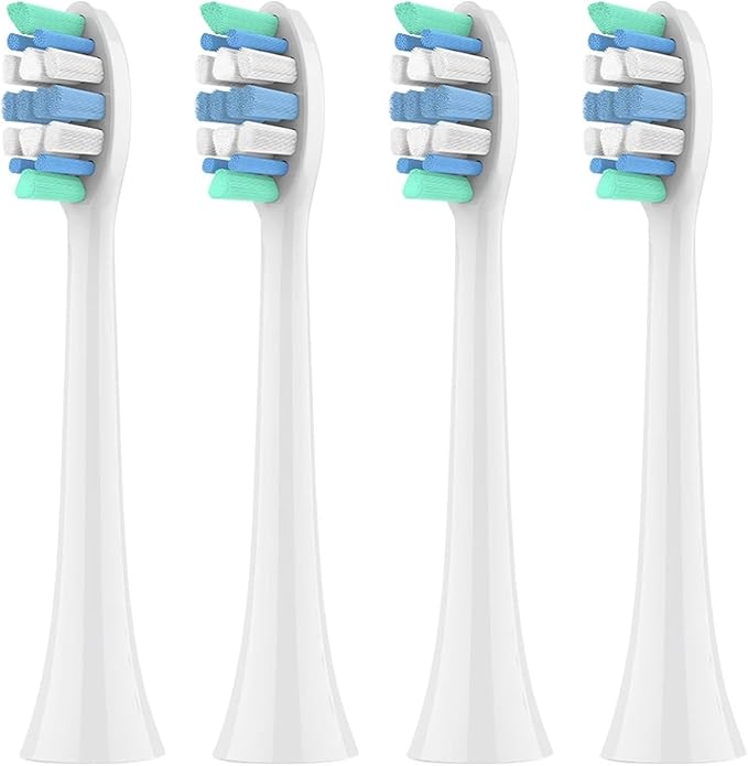 Compatible for Replacement Toothbrush Heads Compatible with Philips Sonicare Soft Electric Brush Head 4100 6500 6100 7500 5300 1100(4 Pcs)