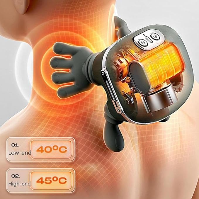 Neck Massager with Heat 2026 New Portable Hand Shoulder and Back Massagers Wireless Electric Shiatsu Shoulder Massagers Rechargeable Real Hand Massagers for Pain Relief Deep Tissue