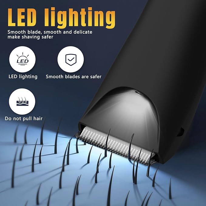 Head Shavers for Bald Men Body Hair Trimmer for Men Manscape Groin and Ball Trimmer2 in1 Body and Head Shaver Grooming KitIPX7 (A B)