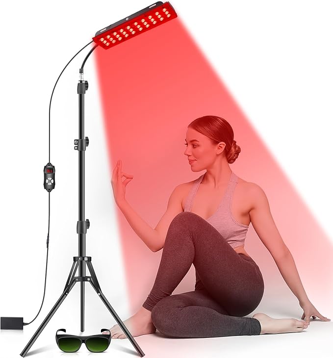 Red Light Therapy Lamp Infrared Light Therapy with Stand - 660nm Redlight and 850nm Near Infrared Light Device for Body Pain Relief Skin Care