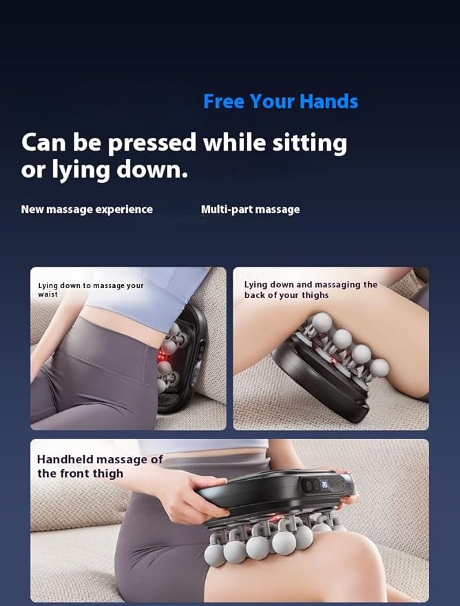 Deep Tissue Percussion Massage Gun 16-Heads Electric Massager with 3 Modes &amp 30 Intensity Levels Quiet Handheld Fascia Blaster for Back Neck Shoulders Legs and Foot Pain Relief