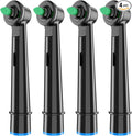 Interdental Replacement Toothbrush Heads for Oralb Electric Toothbrush Ortho and Power Tip Bristle Replacement Head - 4-Pack | Braces Brush Heads | Interproximal Clean (Black One Size)