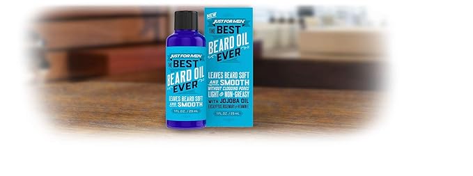 Just for Men The Best Beard Oil Ever Supports Growth Made with Vitamin E Eucalyptus Rosemary and Jojoba Oil Smoothes and Softens without clogging pores Light &amp Nongreasy 1 Fl Oz