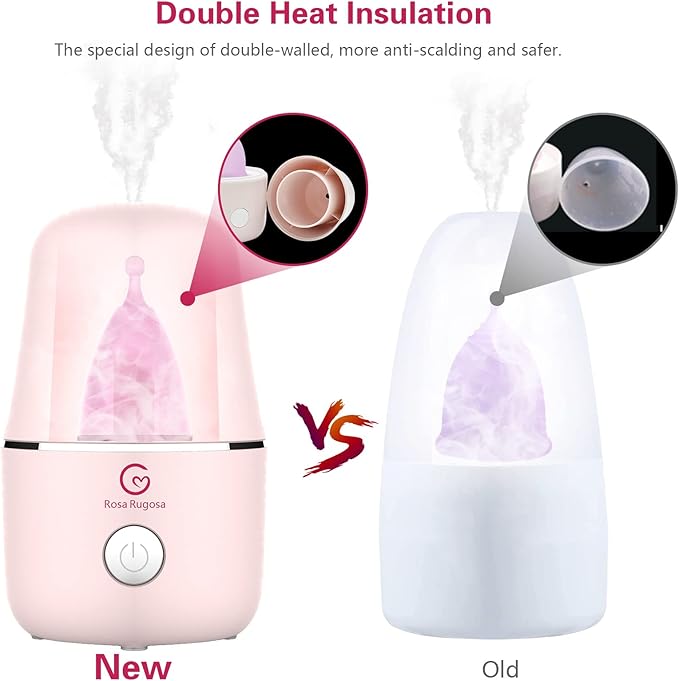 ROSA RUGOSA Menstrual Cup Steamer Portable Menstrual Cup Wash Kit Comes with Two Reusable Period Cup High Temperature Great Partner for Women Travel (Light Pink)