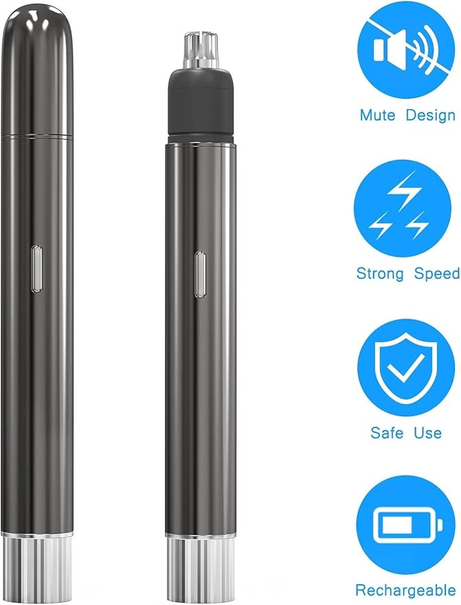 JYYBN Nose Eyebrow Facial Hair Trimmer 3- in- 1 Multifunction Electric USB Rechargeable Painless Nose Ear Hair Eyebrow Trimmer for Men WomenWaterproof and Easy Cleansing