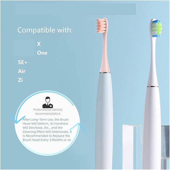 12Pcs Electric Toothbrush Rreplacement Heads Compatible for Oclean x pro Elite X ProFlowF1Air 2.with Hygienic Caps(Pink)