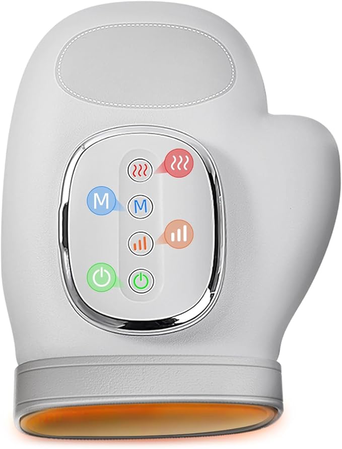 Hand Massager with Heat and Compression For Arthritis and Carpal Tunnel Wrist Warmer Finger Massagers Kneading Rollers Electric Cordless Portable Vibrating Gloves Unique Gift Ideas for Women Men